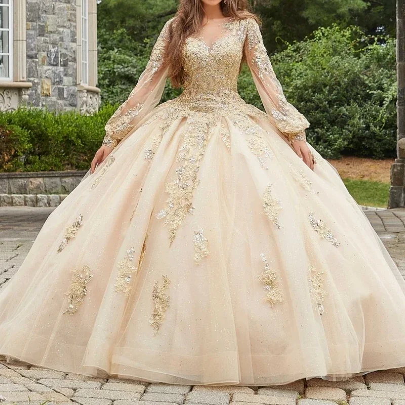 

Angelsbridep шампанское бальное платье 15 лет Платья для Quinceanera 2025 для особых мероприятий платья xv лет для девочек вечернее платье