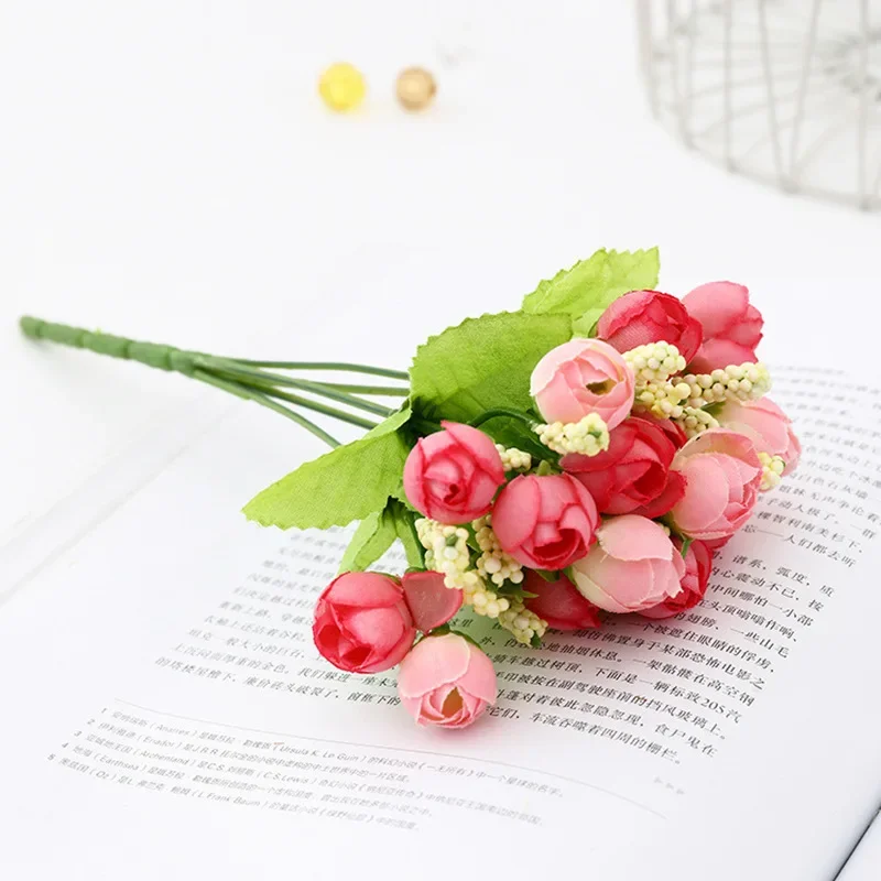 22CM Artificial Flower Star Bud Thumb Rose Plastic Flowers and Plants Home Decoration Photography Props Flower Placement