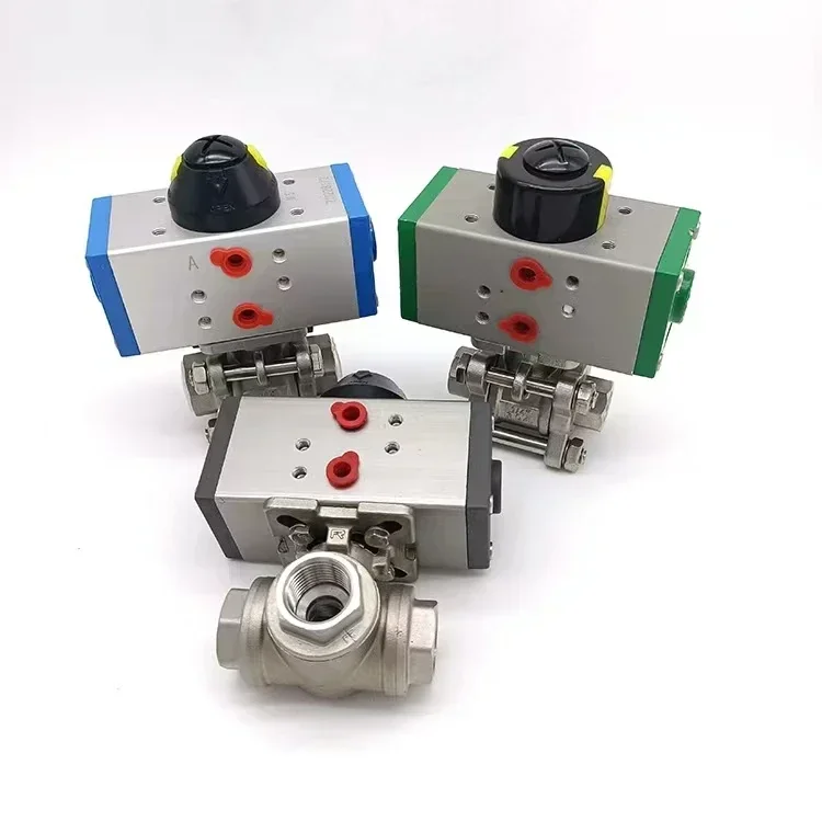 AT32 Small Pneumatic Three-way Ball Valve Mini Micro Pneumatic Control Valve Slot Installation 2 minutes, 3 minutes 4 minutes