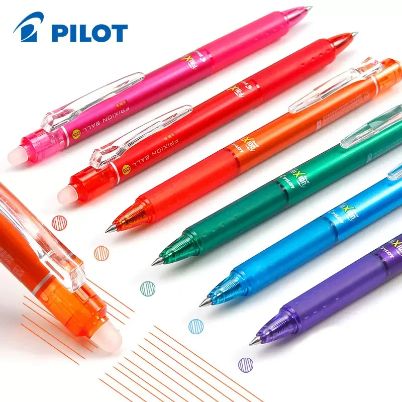 Pilot FriXion Ball Knock Retractable Erasable Gel Ink Pens Clicker, 0.5mm Fine Point, Smooth Writing Erases Clean Ballpoint Pen