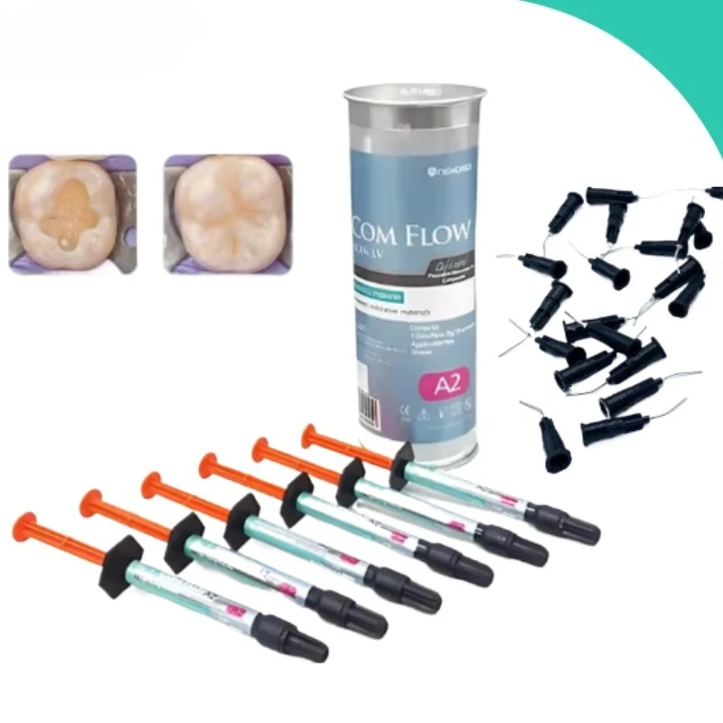 3/6PCS Resina fluida composita dentale A2A3 Nano ibrido Riparazione dei denti Resina fotopolimerizzante dentale Materiale fotopolimerizzabile orale