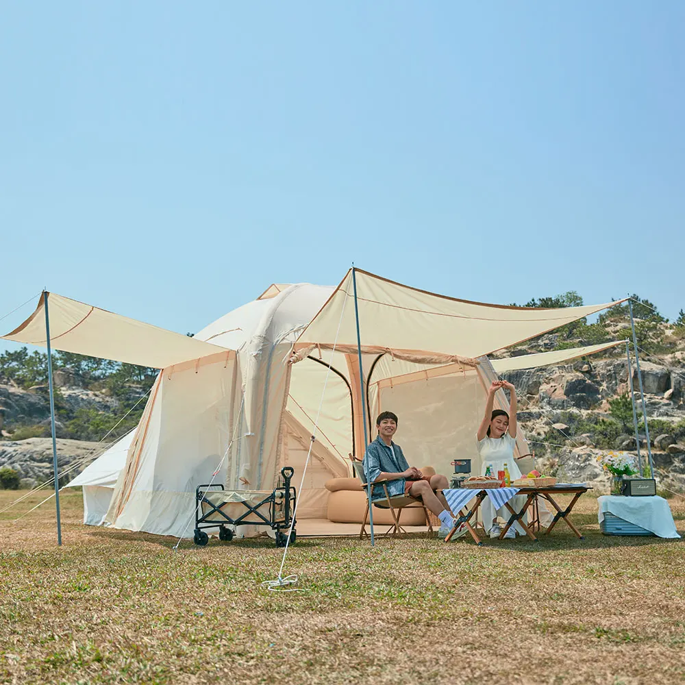 Round Dome Inflatable Camping Tent 4-5 People Glamping Tent For Family Camping With Pump Air Tent Inflatable Camping Outdoor