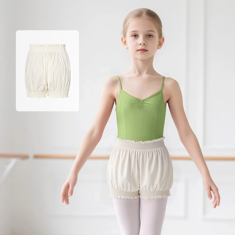 

Детские балетные шорты для девочек, нейлоновые штаны с высокой талией для танцевальной практики, тренировочные шорты