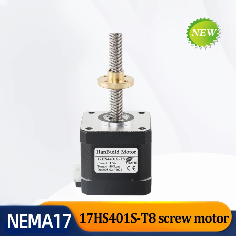 Nema17 Stepper Motor 1.5A 40N.CM 17HS4401S-T8*8 350mm 4 Leads Axis With Trapezoidal Screw for CNC milling machine