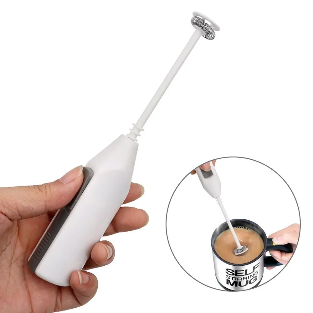 

Chocolate Plastic Kitchen Tools Stainless Steel Electric Coffee Frother Milk Frother Foamer Drink Whisk Mixer Eggs Beater