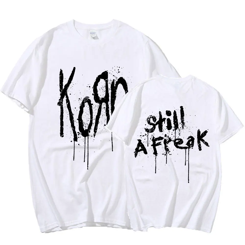 Korn Music Concert Rock Band WORLD TOUR T Shirt Men\'s Vintage Metal Gothic Oversized T-shirt Streetwear Short Sleeve T Shirts