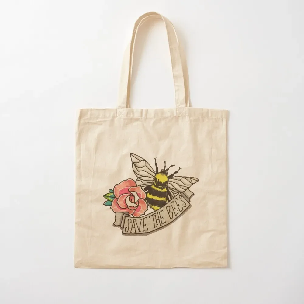 SAVE the Bees! Tote Bag tote bags aesthetic custom bags Canvas shoulder bag Women's handbag Tote Bag