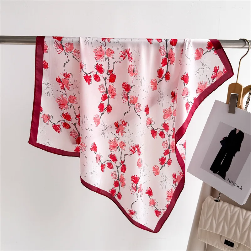 

Luxury New Printed Scarves Women's Silk Scarf Spring and Summer Floral Decorations Small Neckties Hairbands Bags Wholesale