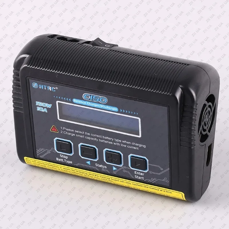 HTRC C150 Lipo Charger Balancer AC/DC 150W 10A Battery Discharger for LiPo LiHV LiFe Lilon NiCd NiMh Pb Batteri+ Cables