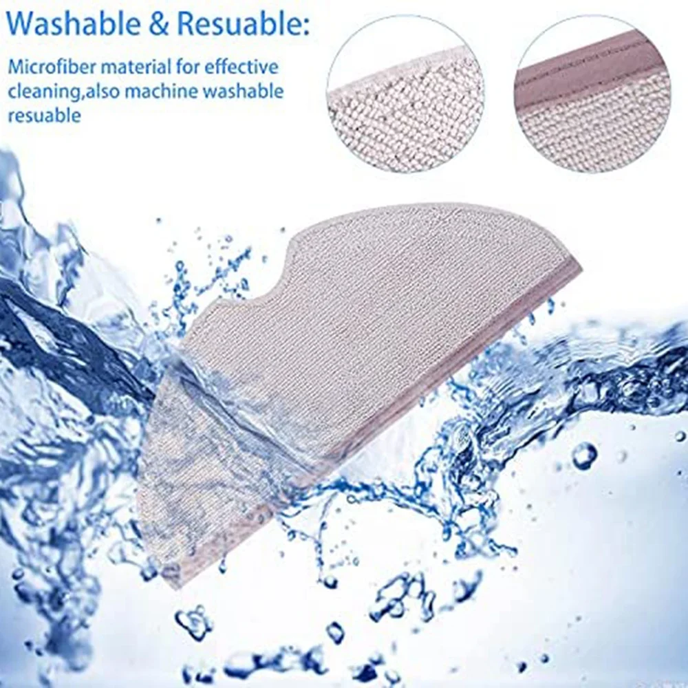 Mop Pad 4 Pack Microfiber Mop Cloth for Roborock S6 S6 Pure S6 MaxV S5 Max S5 Robot Vacuum Cleaner Mop Replacement