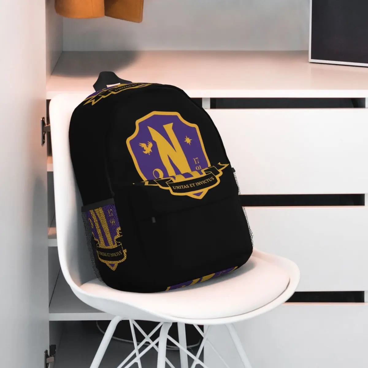 Nevermore Academy Crest (clean) Backpack Hot Sale Daypack Large Capacity BookBag Shoulder Bags for Men Women School Bag