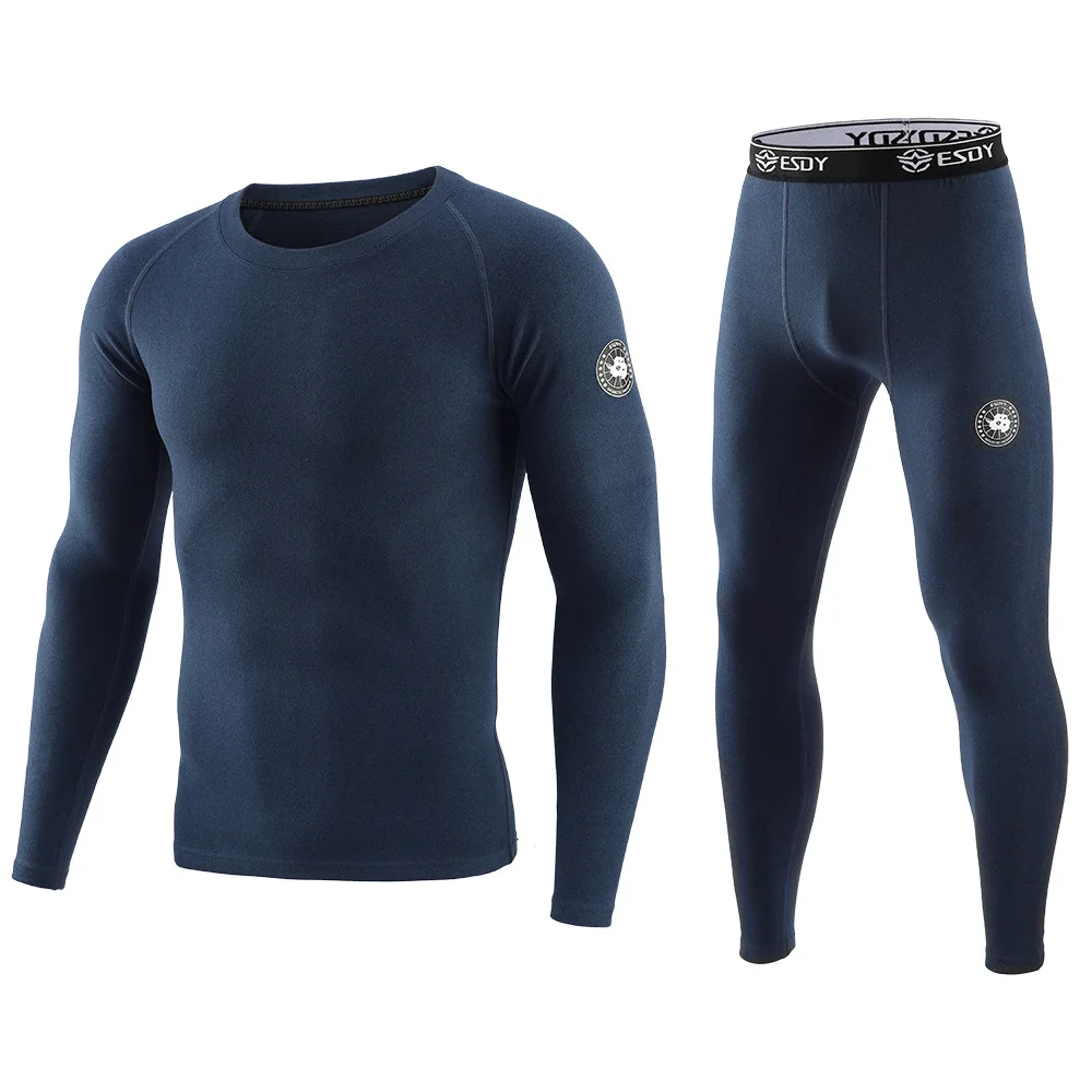 New Winter Men's Thermal Underwear Warm Sports Long Johns High Quality Elasticity Cycling Fitness Underwear Set