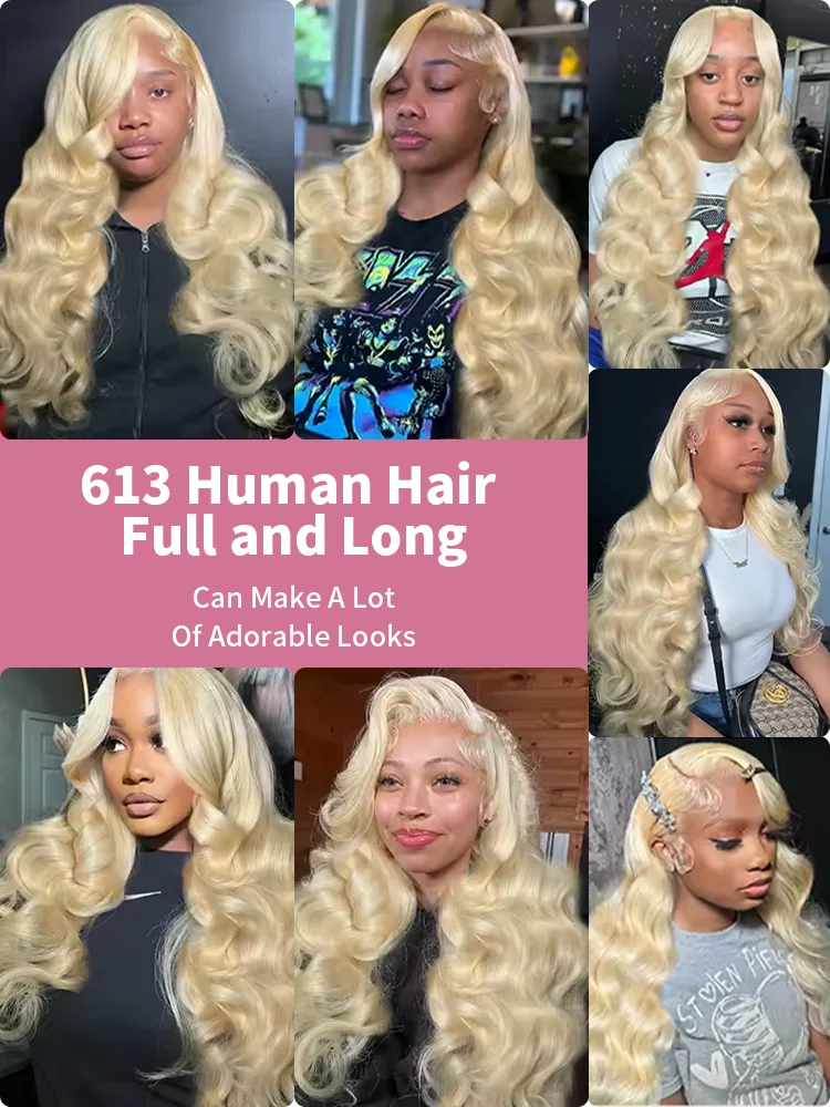 40 46 بوصة 613 الجسم موجة 13x6 HD الدانتيل أمامي خصلات الشعر المستعار الإنسان العسل شقراء البرازيلي الملونة 13x4 الدانتيل الجبهة الباروكات للنساء 250%
