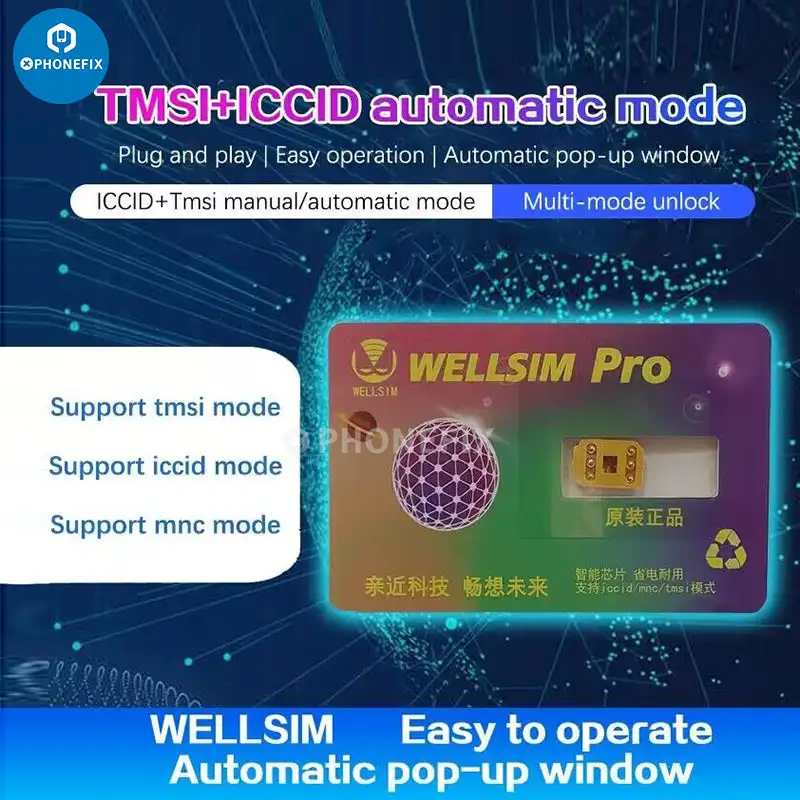 Bene Sim Pro più recente ad alte prestazioni con modalità TMSI / ICCID per IP6S/SE/7/8/X/XR/XSM/11/12PM/13/14PM/15/16PM Funzionamento semplice