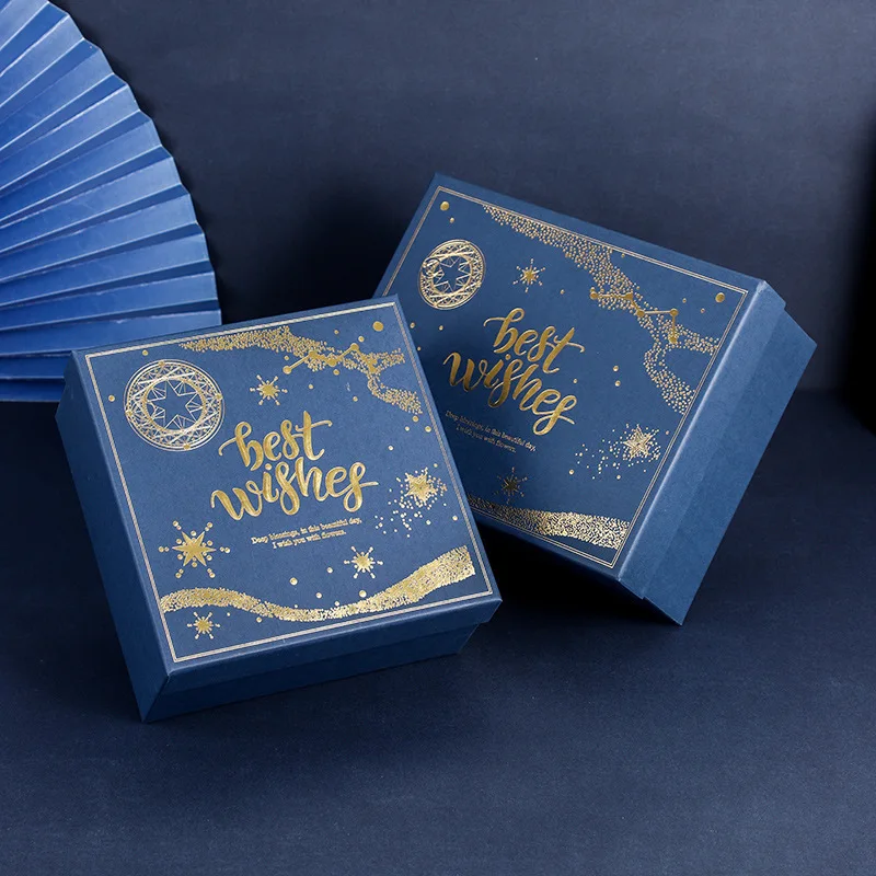 Blue Gift Box Men's Souvenir Cup Fan Umbrella Business Gifts Packaging Box Wallet Belt Box Citywalk Summer Short Sleeve