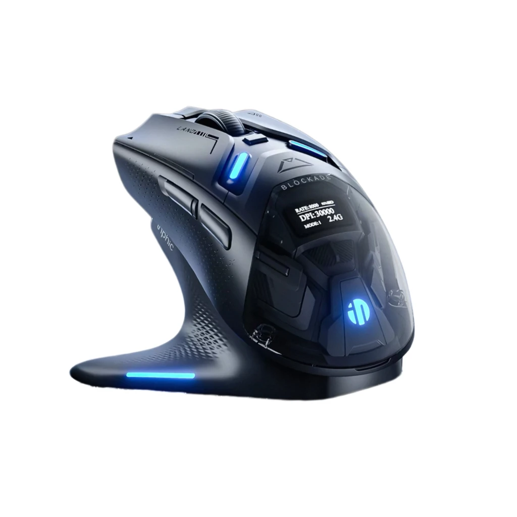 Inphic ZHEN Vibration Wireless Tri Mode Gaming Mouse Mechanical Bluetooth Wired PAW 3950 Sensor For PC Notebook Esports Gamer
