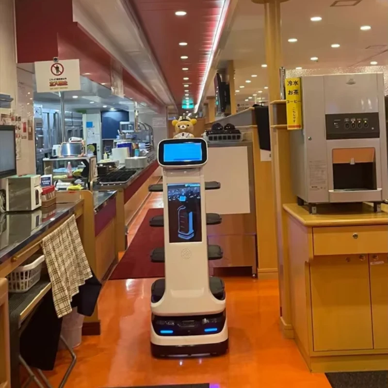 Custom Commercial Serving Robot Touch Screen Auto Navigation Food Delivery Robot Smart Catering Robot for Restaurant Hotel Use