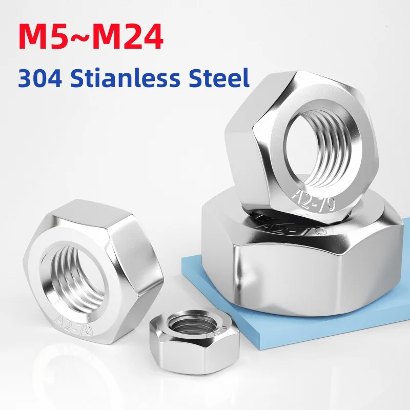 DIN934 M5 M6 M8 M10 M12 M14 M16 M18 M20 M22 M24 304 Stianless Steel Anti Lock Hex Hexagon Nuts Metric Thread Fasteners Nut