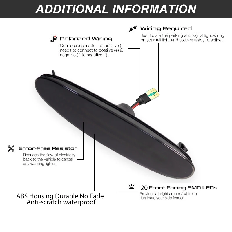 مجموعة مصابيح العلامات الجانبية للحاجز الأمامي LED بالكامل من iJDM لسيارة مازدا 2003-2008 6، استبدل علامات جانبية كهرمان OEM