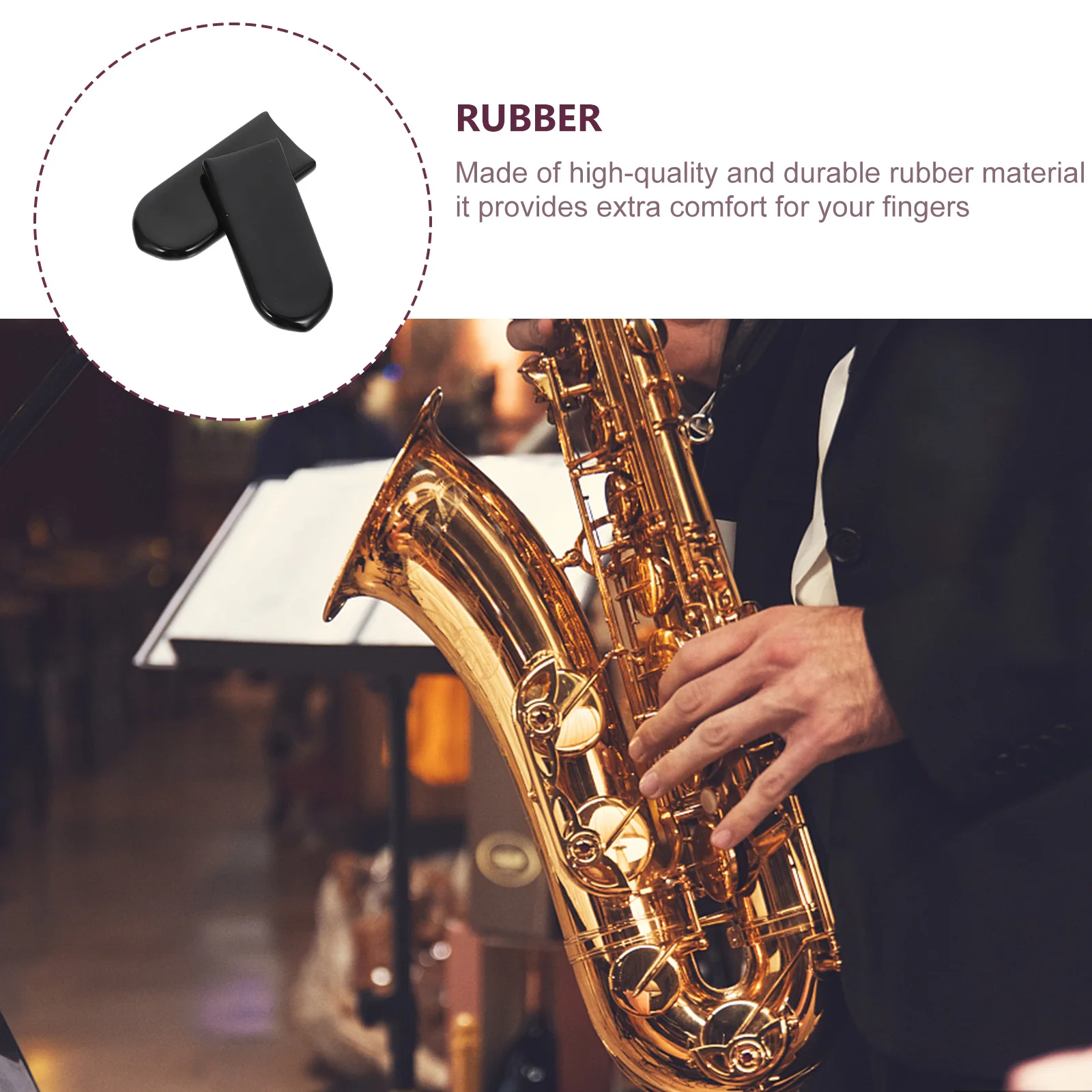 

2Pcs Saxophone Finger Rest Thumb Cushion Soft Mat Cover for Alto Tenor Thickened Ergonomic NonSlip LongUse Rubber