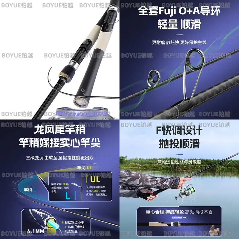 Ultra Light High Carbon Fishing Rod Adjustable Sliding Guide Ring Straight Handle Professional Long Distance Casting Surf