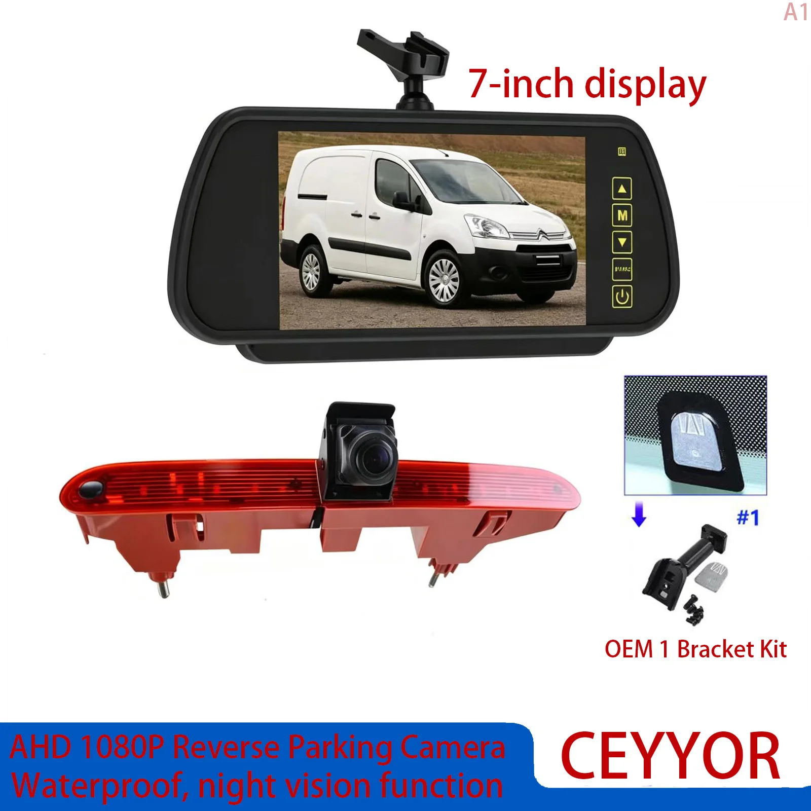 AHD 1080P Car Rear View Camera Monitor Kit For Citroën Berlingo Peugeot Partner Vauxhall Opel Combo E Toyota ProAce City