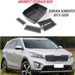 for Kia Sorento UM 2015~2020 2016 Car Central Armrest Storage Box Center Console Flocking Organizer Container Holder Accessorie