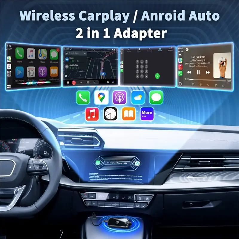 New Tech Emergency Window Breaker For Cars Wireless Carplay Adapter Car Tv Mate Wired To Wireless Carplay Instant Connectivity