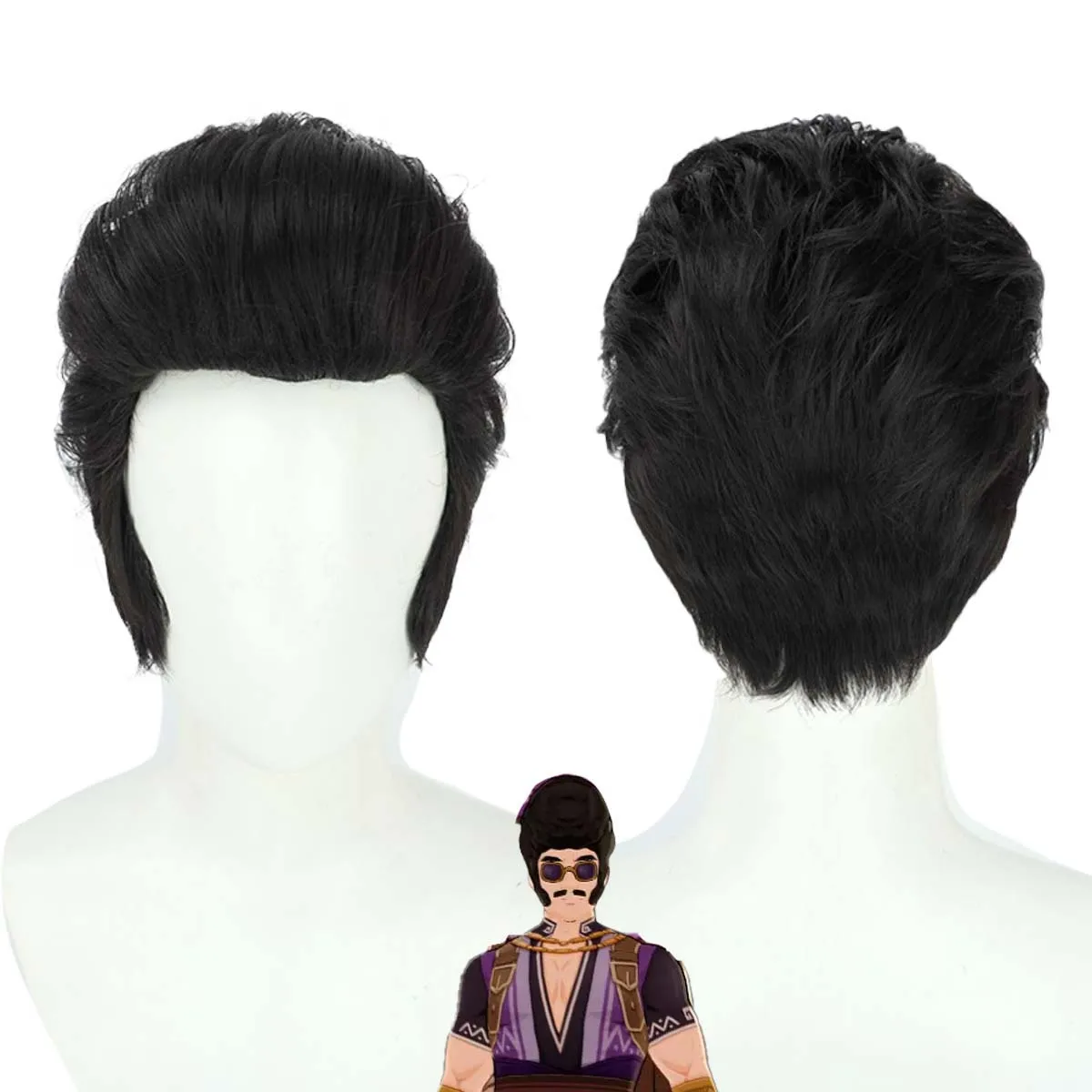 ปาร์ตี้ฮาโลวีนบทบาทเล่นเกม Genshin Impact คอสเพลย์ Liben วิกผมสีดําสั้น