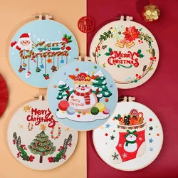 DIY Cross Stitch Sets Santa Claus Embroidery Starter Kit Beginner Sewing Art Cartoon Craft Painting Christmas Decor Embroidery