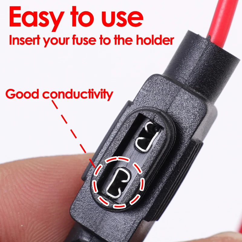 10pcs/ 5pcs In Line Car Mini Adapter Plug-In Fuse Holder Splash-proof for 12V 30A Wire Cutoff Switch Socket Damp Proof Splash