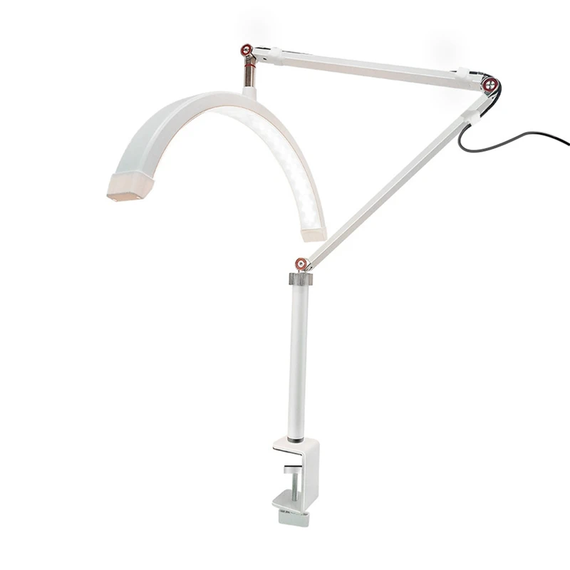 

16 Inch LED Video Light Half-Moon Shaped Desktop Ring Light For Beauty Salon Makeup Live Streaming Fill Light -EU Plug