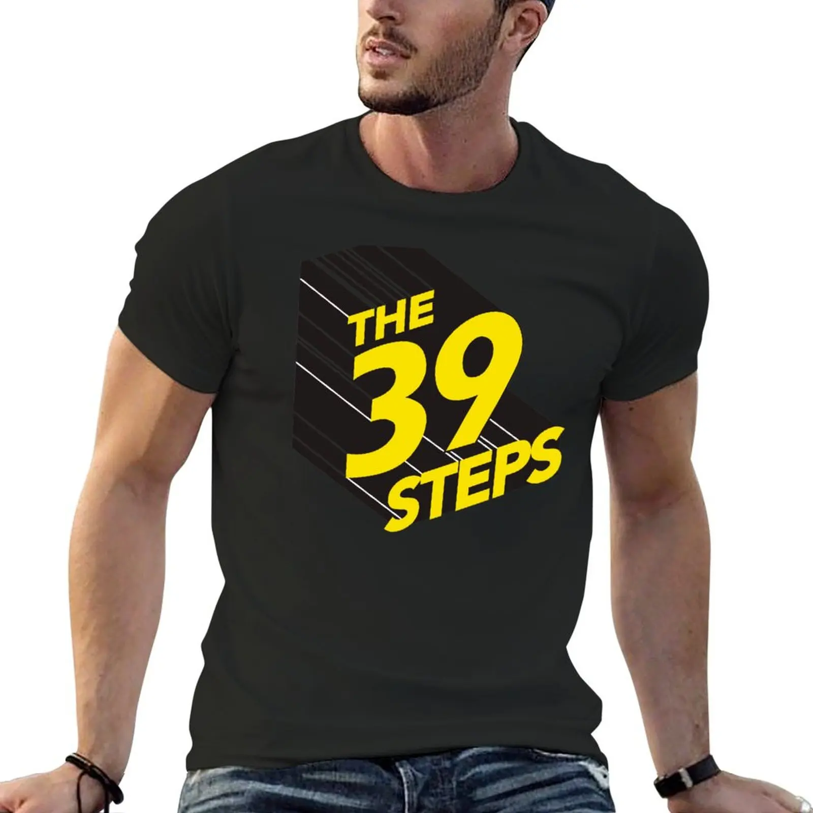 Vintage 39 steps title T-Shirt customizeds summer tops designer shirts customs men clothing