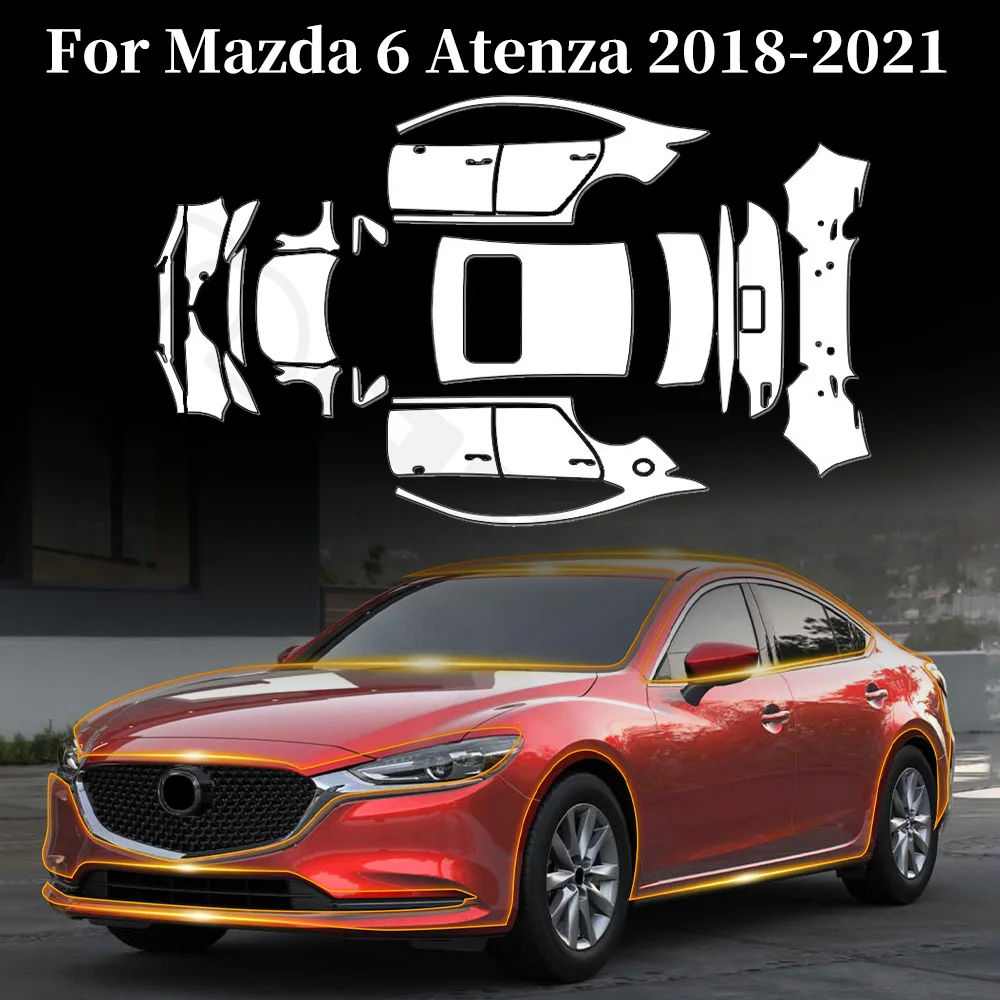 

For Mazda 6 Atenza 2018-2021 Anti-Scratch TPU Paint Protection Film Pre-cut PPF Car Body Clear Bra Resistant Kit Invisible Cover