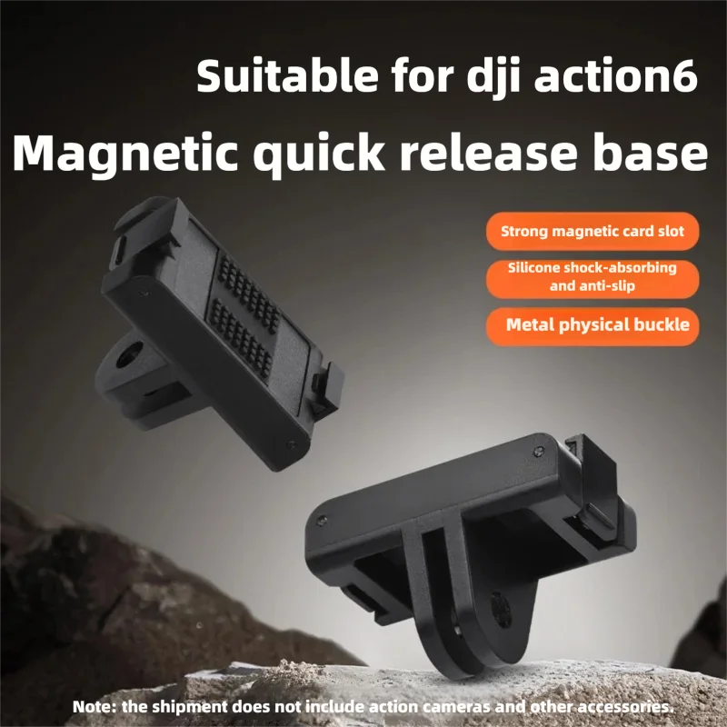 

for dji Action6 Magnetic Quick-release Base Two Claw Adapter For Extended Camera Mounting Camera Magnet Accessories