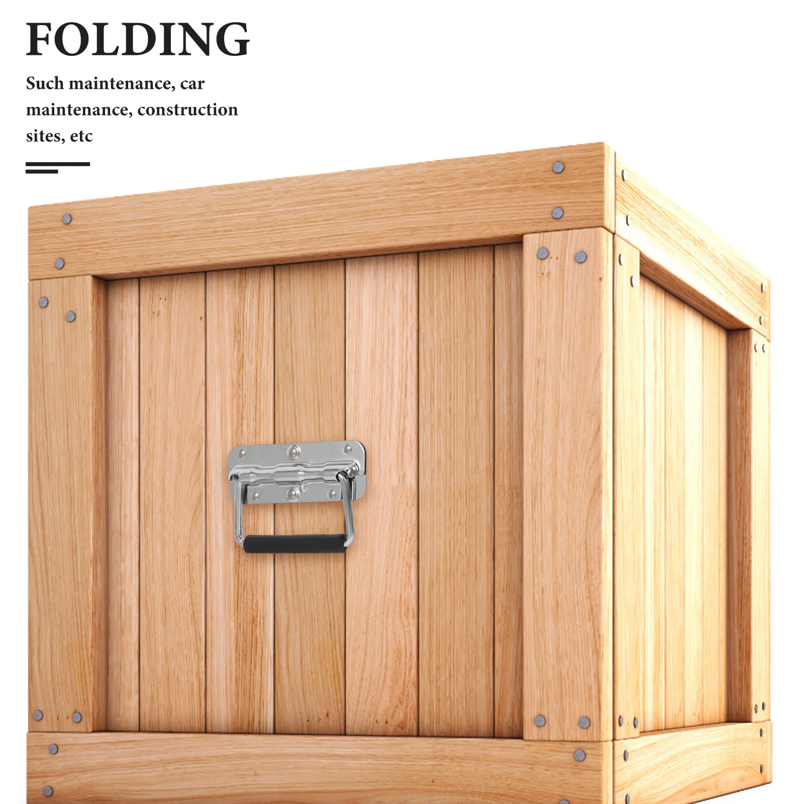 

Stainless Steel Folding Handle For Tool Box Heavy Duty Spring Loaded Carry Handle, Durable Hardware Handle For Cabinet Drawer,