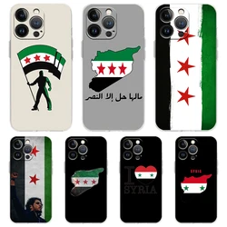 For iPhone 15 16 14 13 12 mini 11 Pro Max XS X XR SE 7 8 Plus Silicone Clear Cover Syria flag Luxury Phone Case