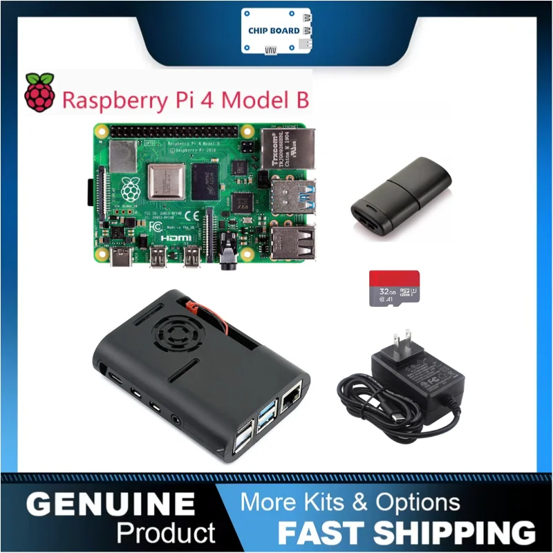 Raspberry Pi 4 Model B Dev Board Kit RAM 2G 4G 8G 4 Core CPU 1.5Ghz 3