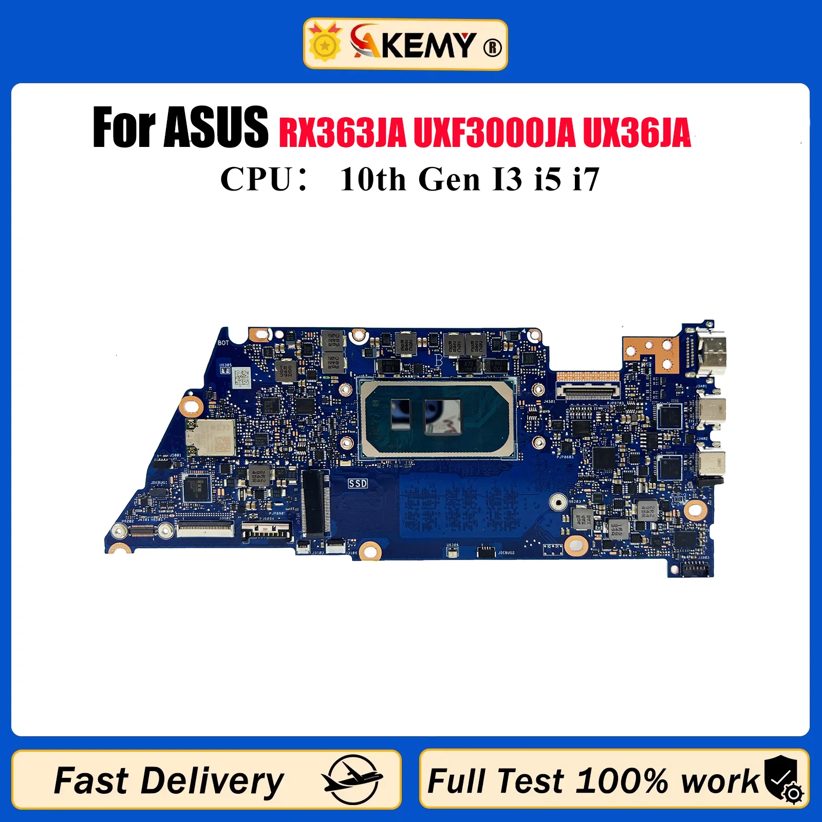 

UX363JA Laptop Motherboard For ASUS ZenBook UX363 BX363JA RX363JA UXF3000JA UX36JA Mainboard With 10th Gen I3 i5 i7 tests OK stk