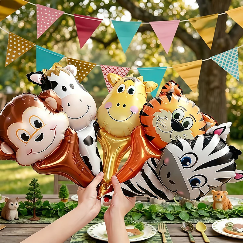 22pcs Handheld Mini Animal Balloons, Christmas Birthday Party Decoration Balloon, Wedding Gifts, Photo Booth Supplies
