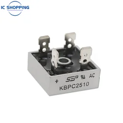 2PCSLOT KBPC2510 25A 1000V DIP Diode raddrizzatore a ponte raddrizzatore monofase accessori a ponte per macchine CNC