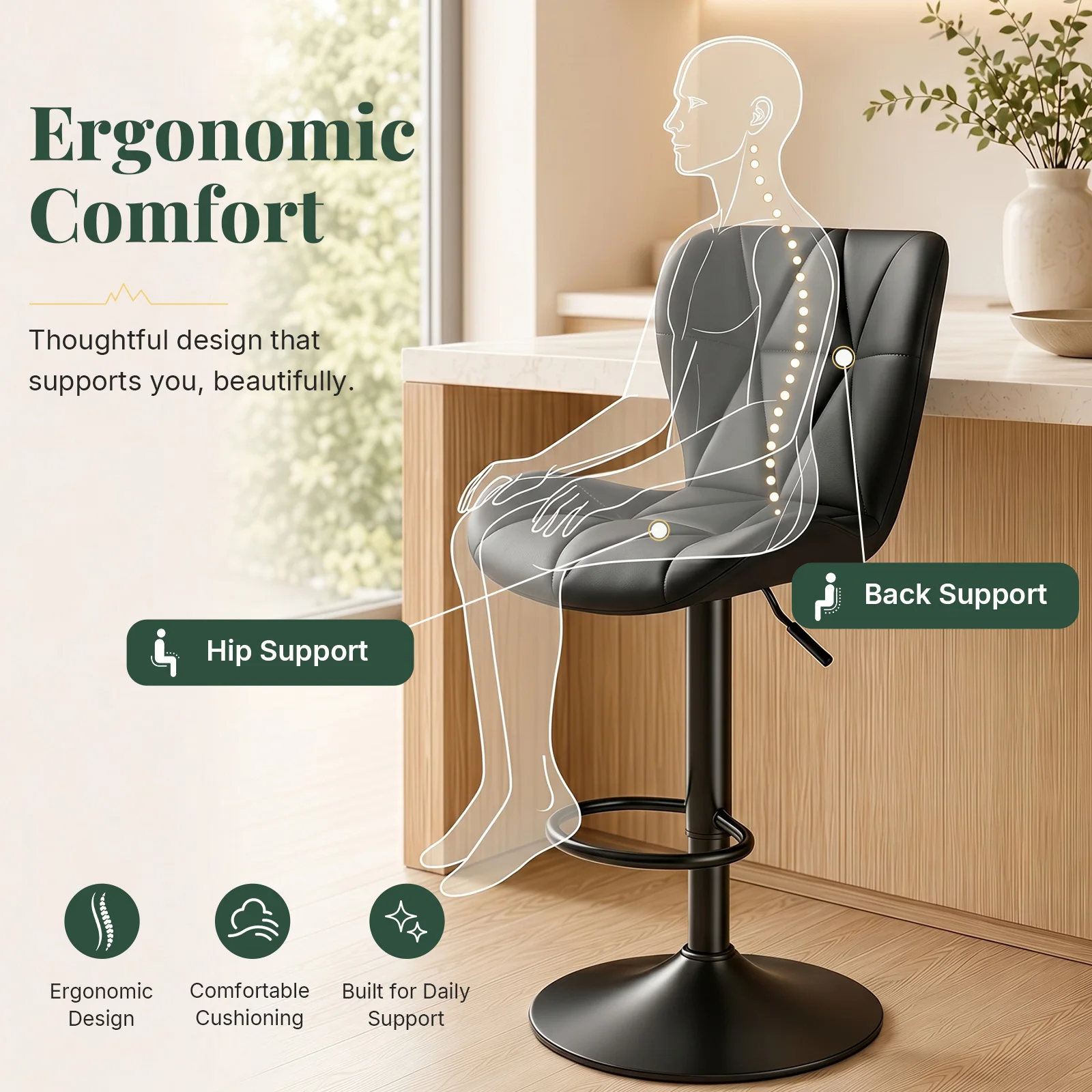 Thumbnail 3 - #6 Swivel Bar Stools Sale