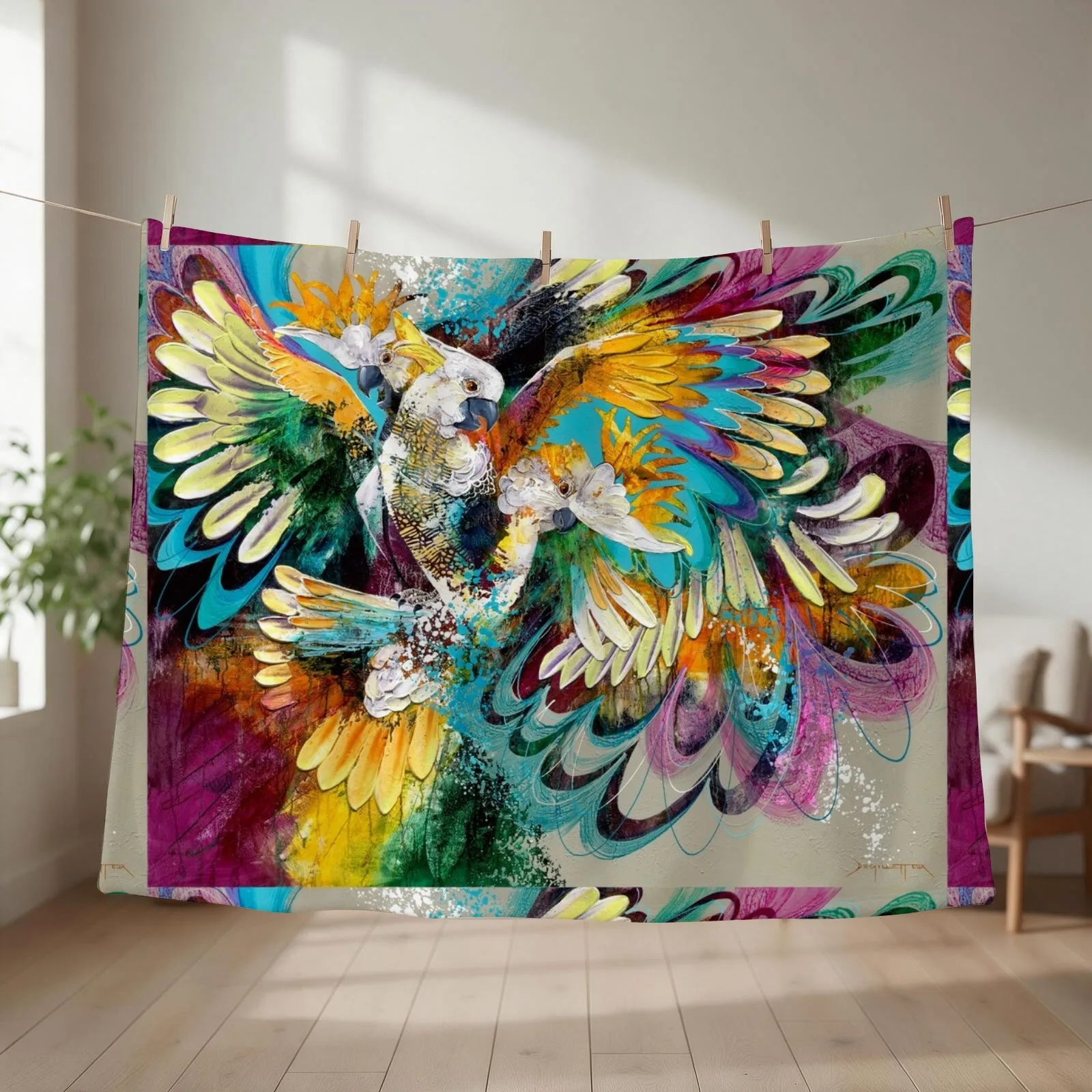 Cocky Chatterbox Throw Blanket couch cozy soft plush fuzzy picnic outdoor blanket
