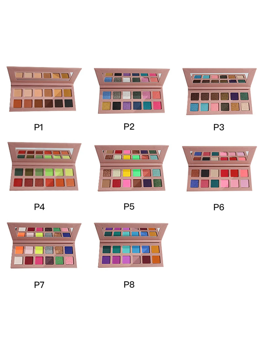 Palette de fards à barrage scintillants imperméables, 12 couleurs, pigment élevé, poudre longue durée, logo personnalisé, maquillage, vente en gros, marque privée