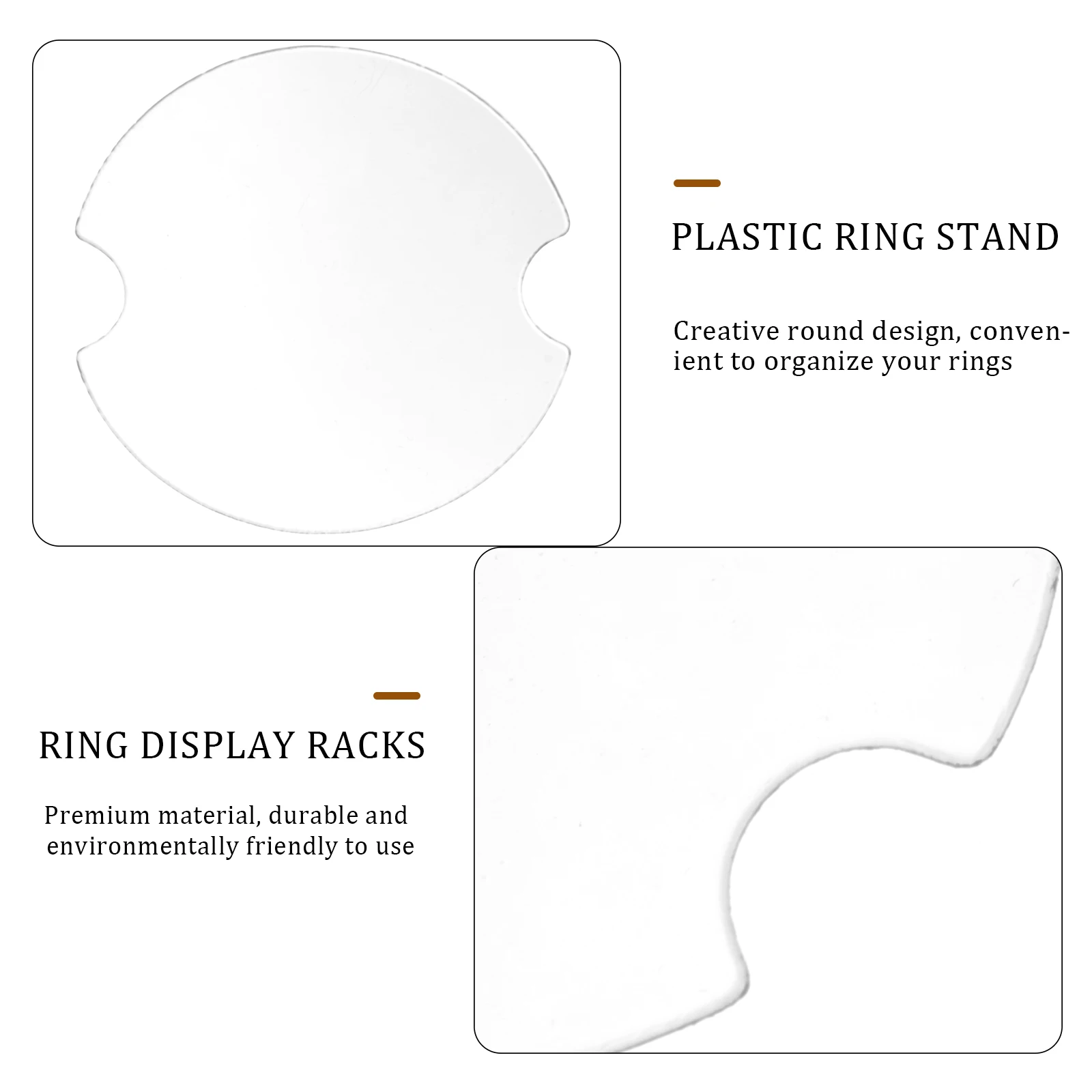 

100 Pcs Ring Display Sheets Black White Plastic St Jewelry Storage Rack Round Design Lightweight Plastic Ring St Sheets For
