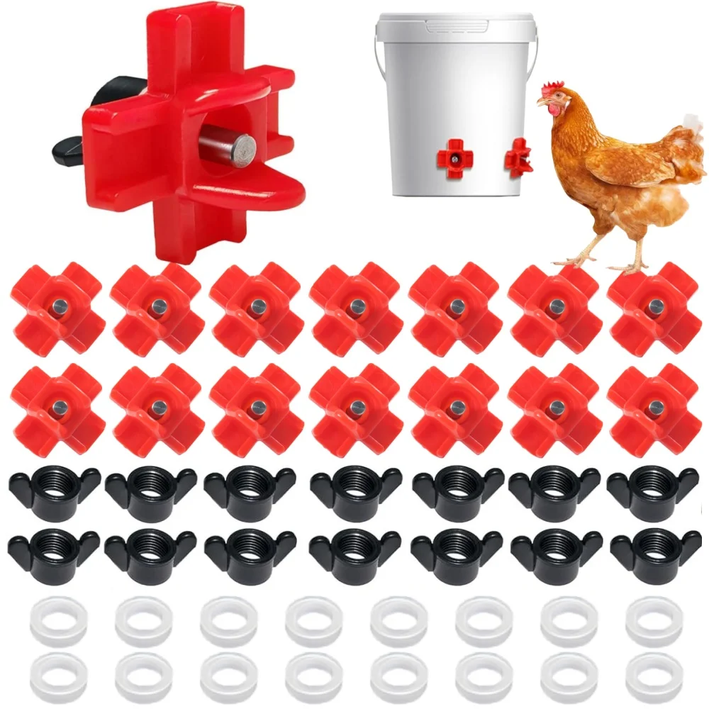 

10/15/10pcs Chicken Water Dispenser Chicken House Automatic Water Feeding Bowl Poultry Cross Drinking Mouth Breeding Equipment
