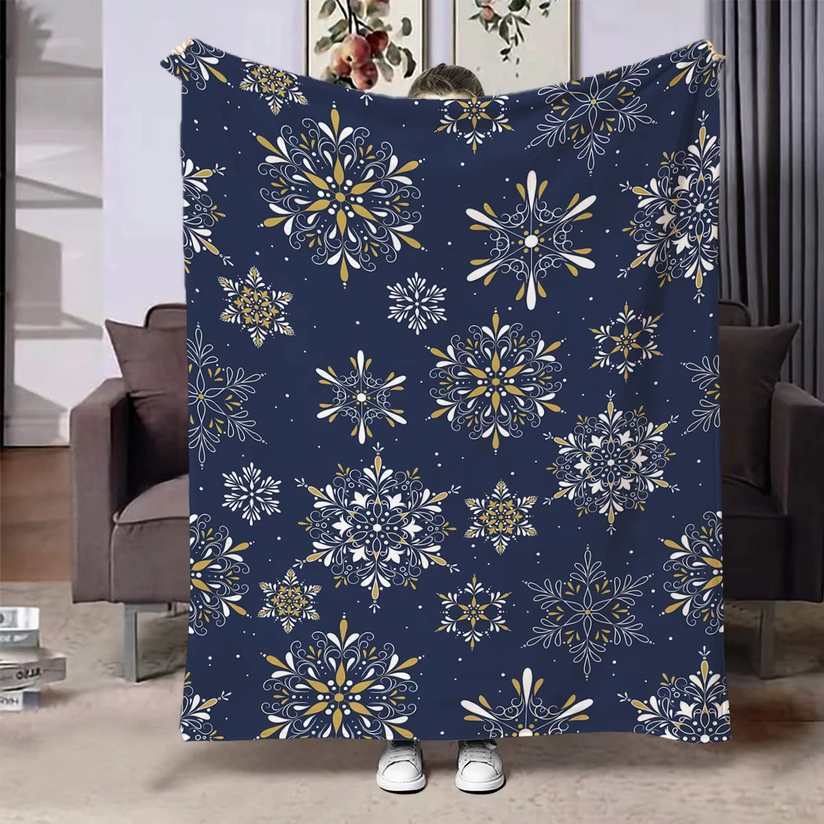 Christmas Flannel Throw - Creative Print Soft Cozy Sofa Blanket, Perfect Holiday Gift for Her