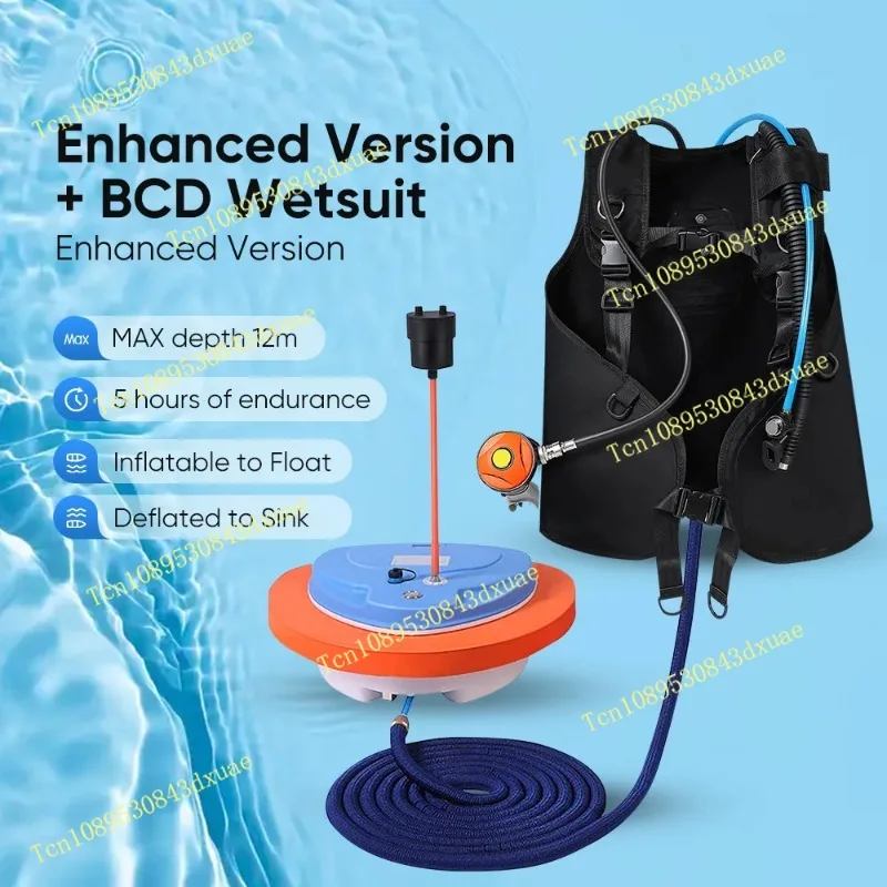 Snorkel Equipment 12M Mobile Ventilator Tankless Waterproof Portable Rechargeable 3.5-5 Hours UnderwaterScuba Diving