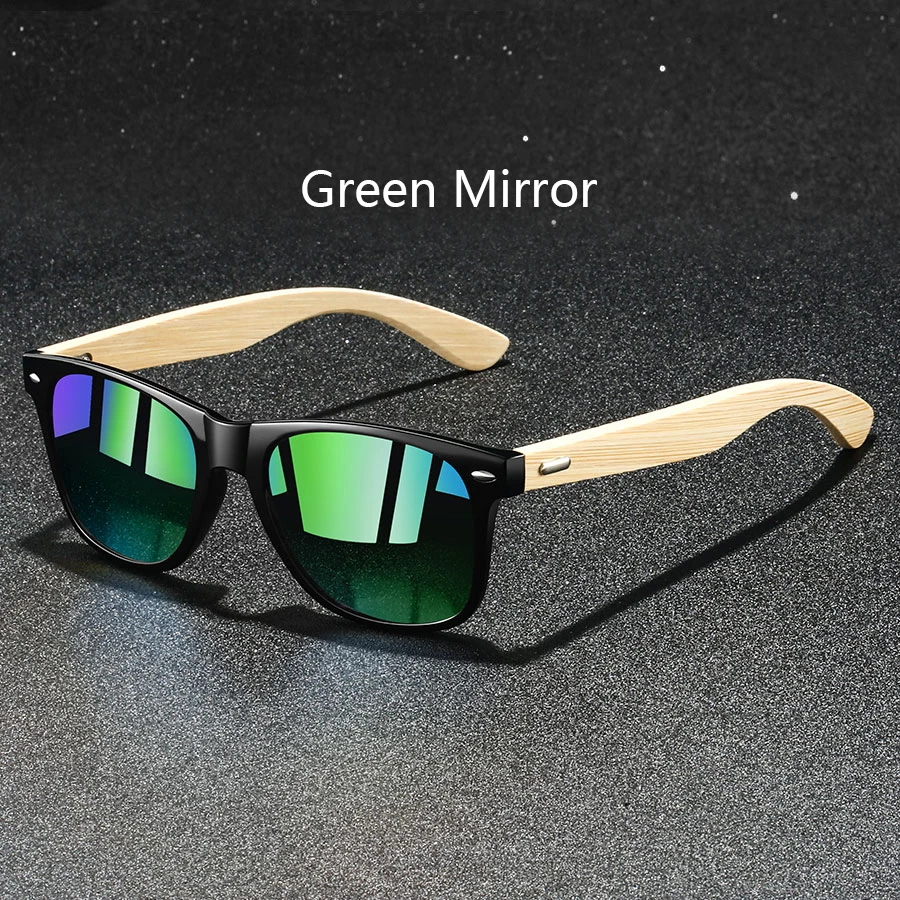 Mode Bamboe Hout Vintage Vierkante Zonnebril Houten Mannen Vrouwen Luxe Merk Designer Zonnebril Rijden Vissen UV400 Brillen - afbeelding 1