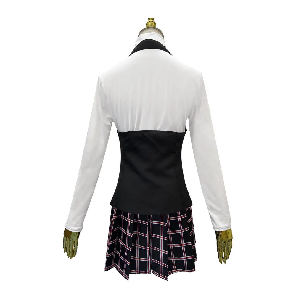 Makoto Niijima Persona 5 Winter School Uniform Cosplay Costume Halter Vest High Collar Shirt Red Plaid Skirt Set